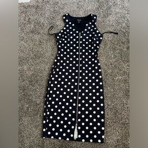 Polkadot and navy dress